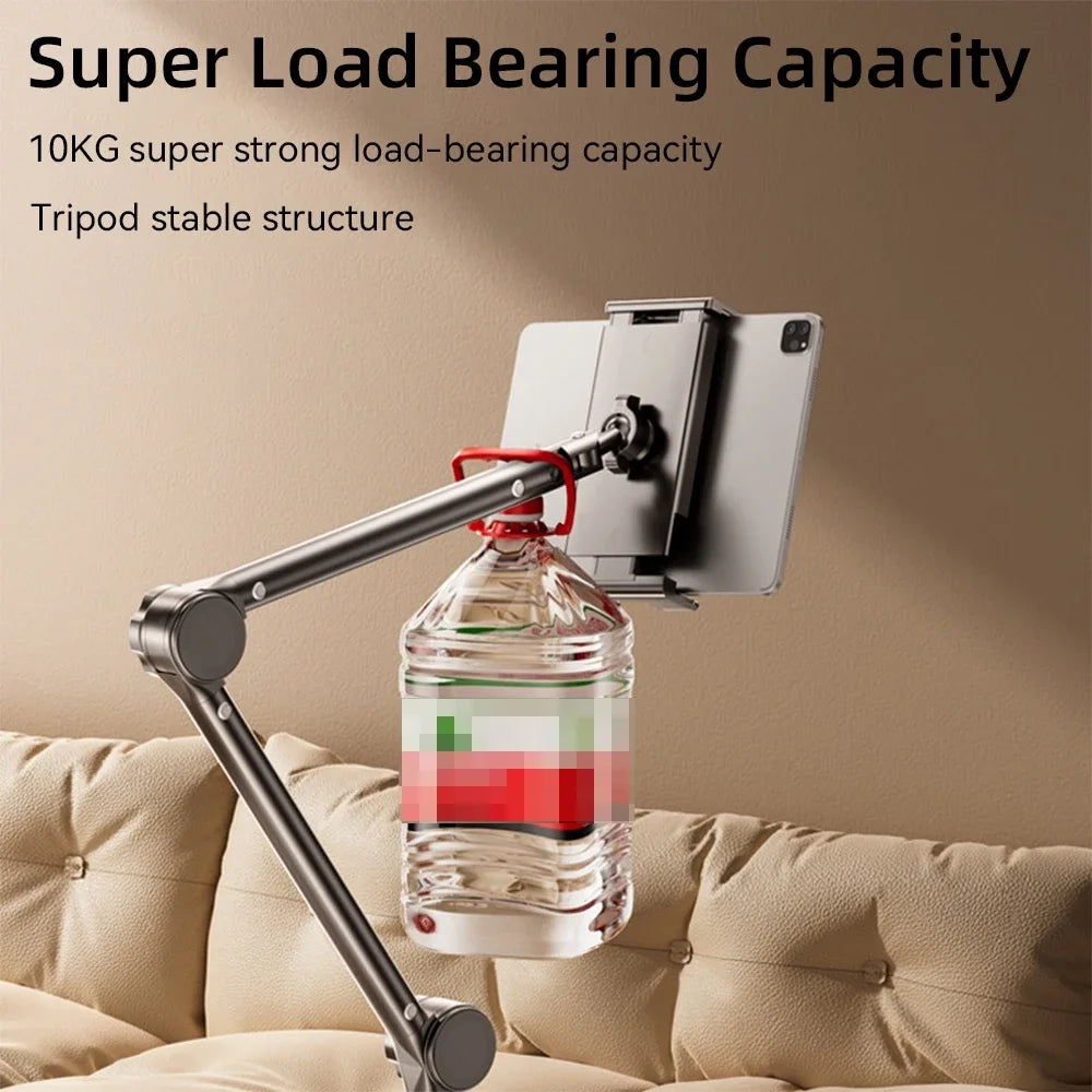 For iPad Air 11 M2 2024 Stands Tablet Holder Desk Stand with 360° Adjustable Foldable Metal Arm Bracket for Phone Tablets