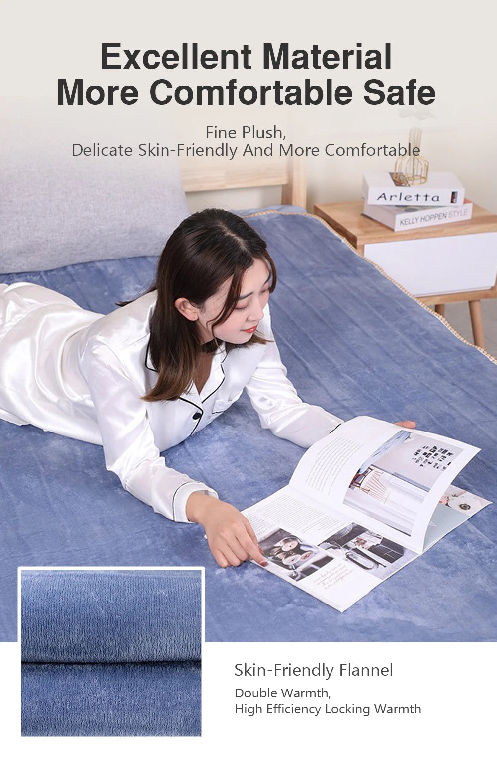 Intelligent Switch Electric Blanket 220V Thicker Heater Blanket Mattress Thermostat Electric Heating Blanket Body Warmer FluffyI