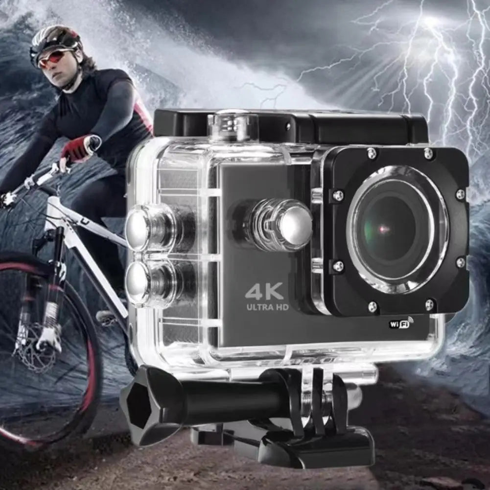 4K Ultra HD Action Camera Pro 60FPS EIS Anti-Shake WiFi Remote Control Sport Cam for Bicycle Motorcycle Helmet Dashcam