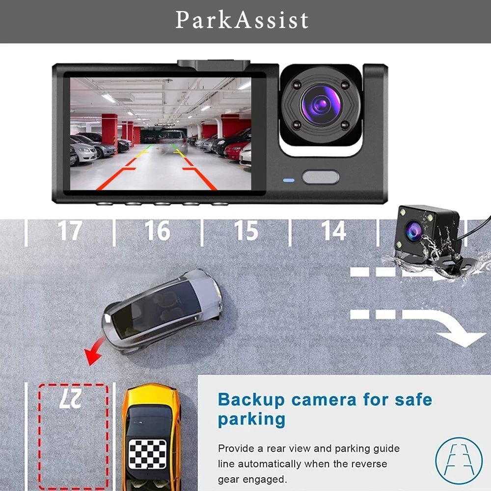 A22 1080P DVR Car Recorder 2-inch Screen Front and Rear Cameras Car Recorder 32G/64g Supports Night Vision Loop