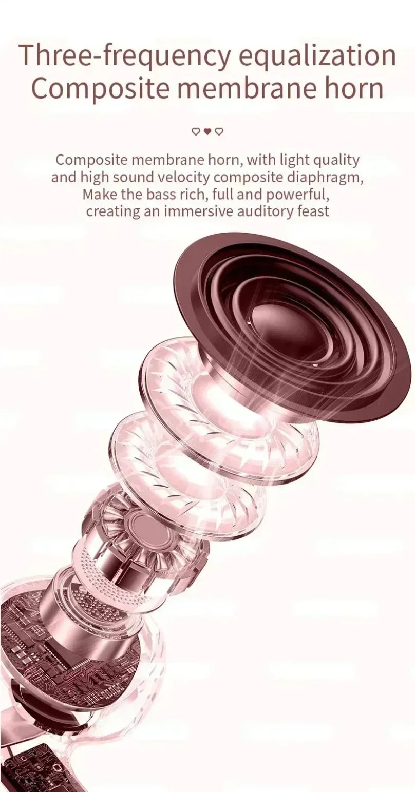 2025 Rotatable Love Heart Shaped Charging Case Low Latency Headphones NEW K520 Wireless Stereo Earbuds EarphoneFor Phone Tablet