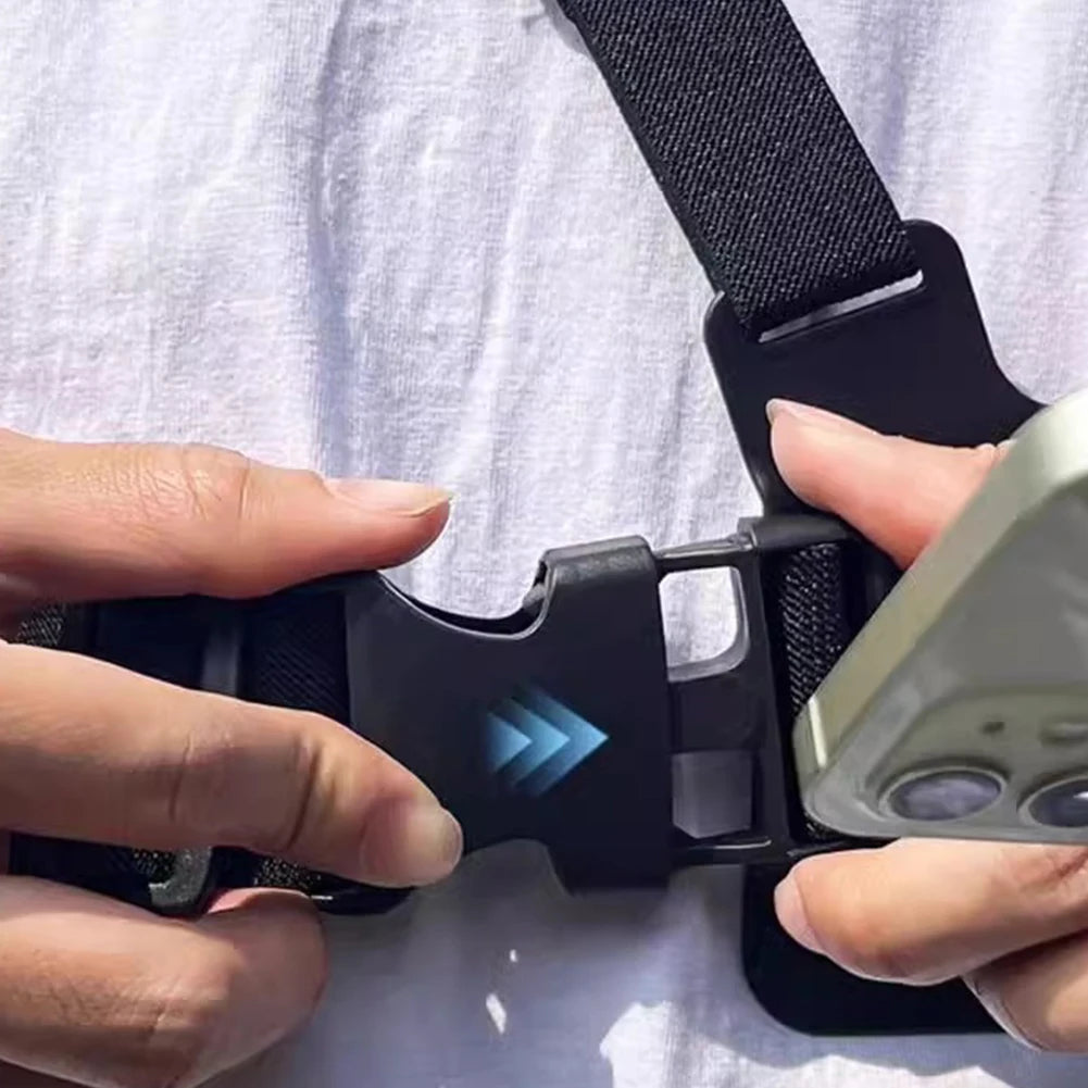 Chest Mount Strap Harness Adjustable Chesty Harness Strap Vest & Body Holder for Most Cell Phones Action Cameras POV/VLOG