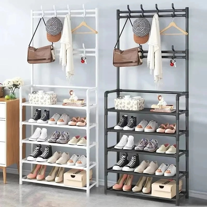 Hat hanger shoe multi-sided shoe rack simple floor shoe and hat load-bearing living room storage rack