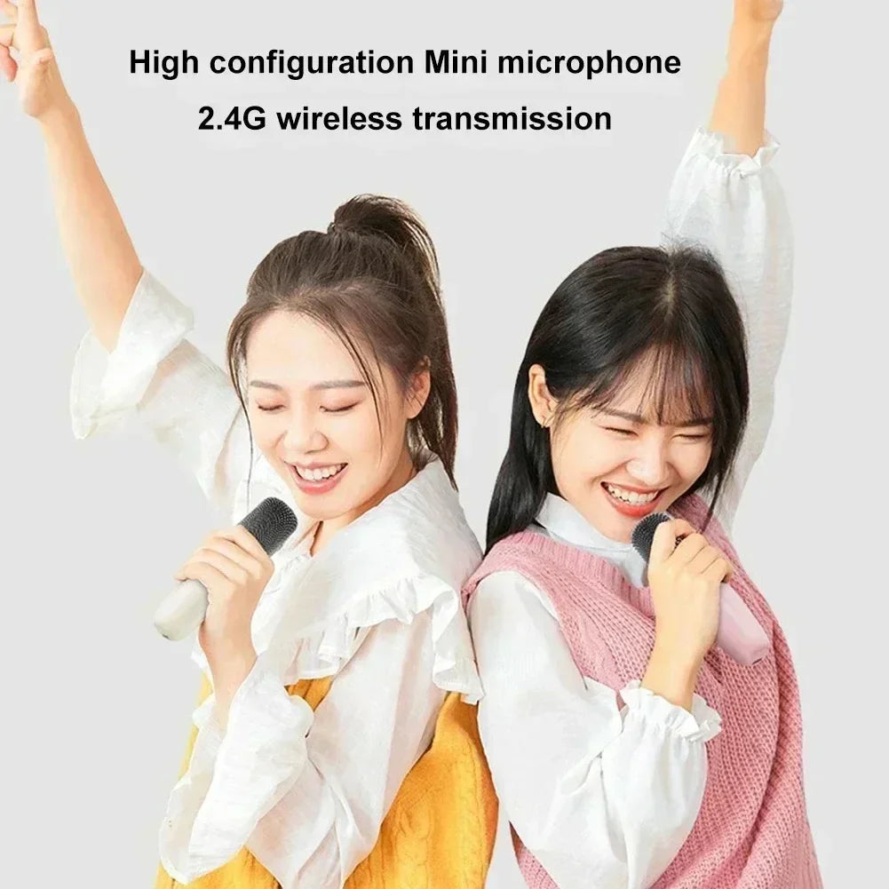 Bluetooth K12 Karaoke Machine Portable 5.3 PA Speaker System with Single Dual  Wireless Mic Home Family Singing Children's Gifts