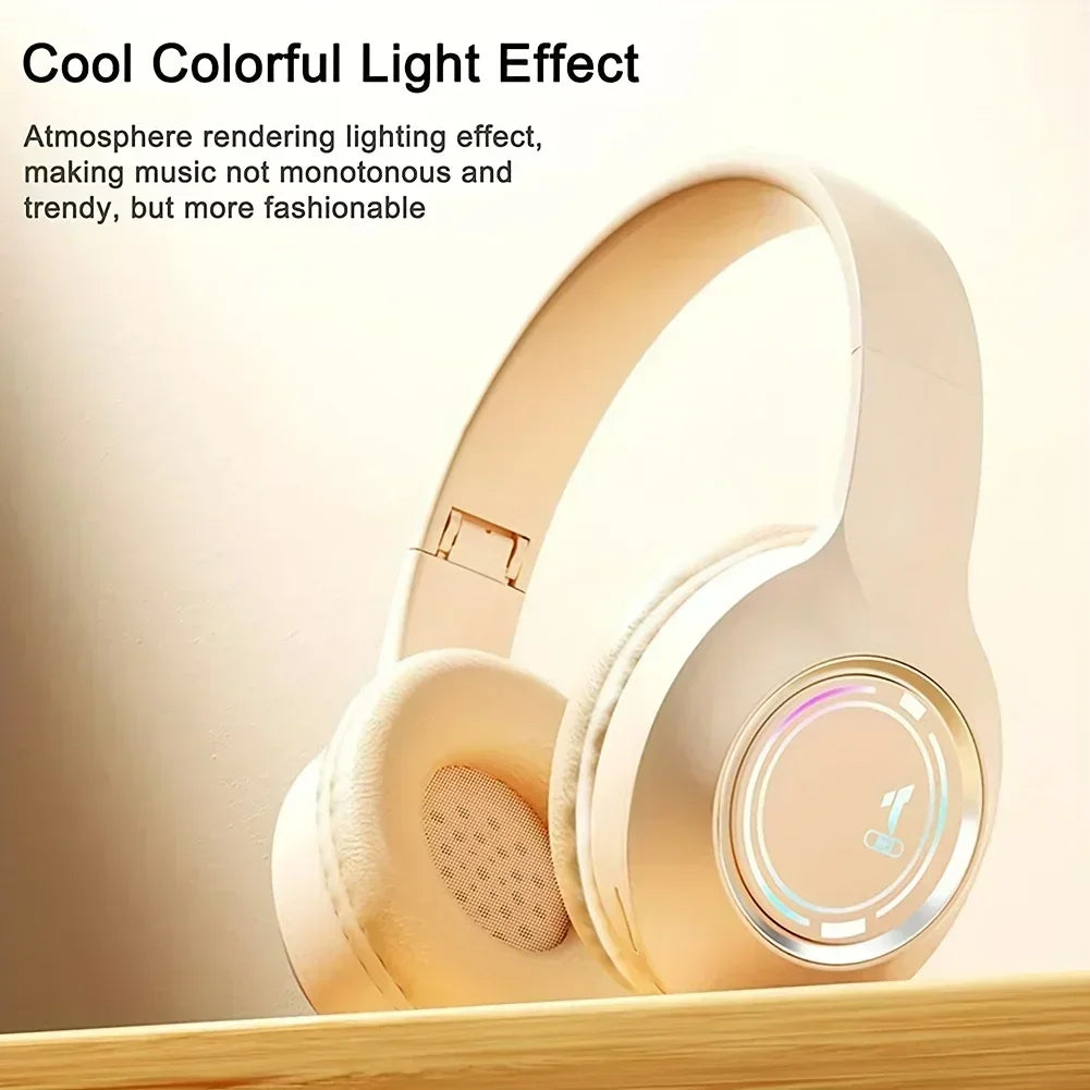 M3 Light-emitting Bluetooth Headset Folding Led Card Wireless Headset Type-C Charging Multi-scene Use Game Office