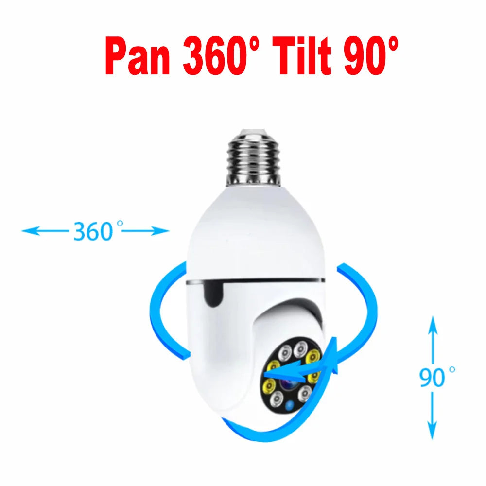 Intelligenc A6 Bulb Camera High-Definition Night Vision Security Monitoring 360 Degree Panoramic Indoor Wireless Wifi Camera E27