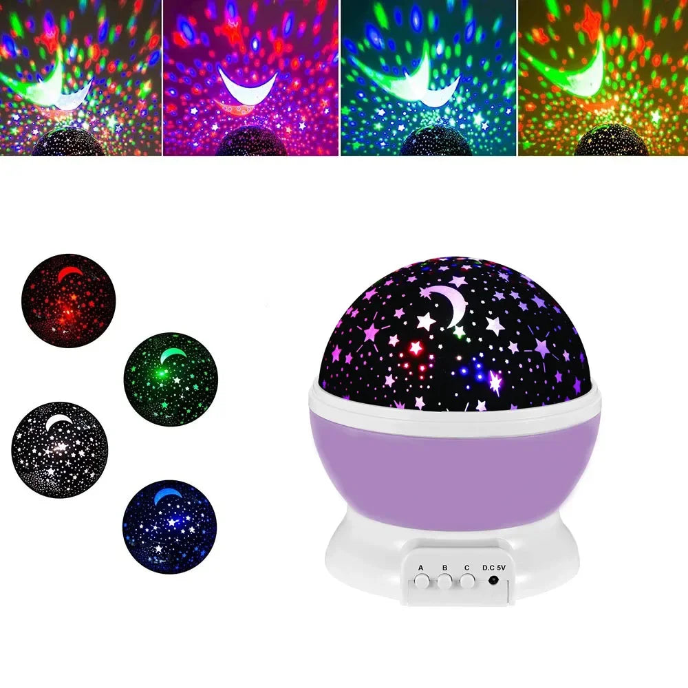 Starry Sky Projector Night Light LED Lamp Decor Rotating Starry Nursery Moon Galaxy Projector table lamp for Kids Bedroom Decor