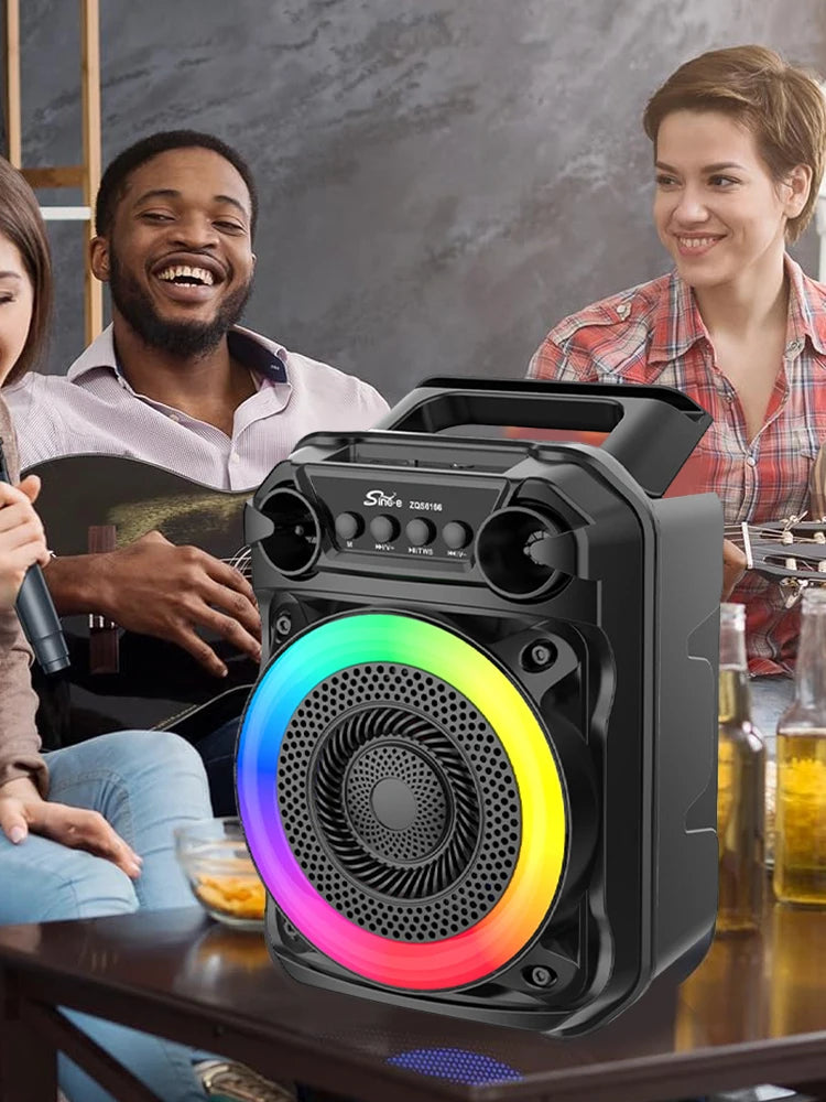 Portable Speaker Stereo Sound Wireless Speaker Rich Bass Karaoke Speaker Subwoofer Suitable for Home Theater Outdoor Dance Party