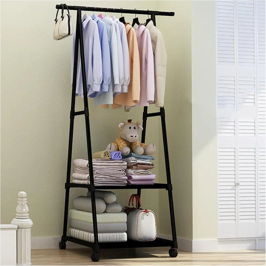Multifunctional Move Coat Rack Stand Simple Clothes Hanger for Hanging Garments Ideal for Porch Bedroom Corridor Dormitory