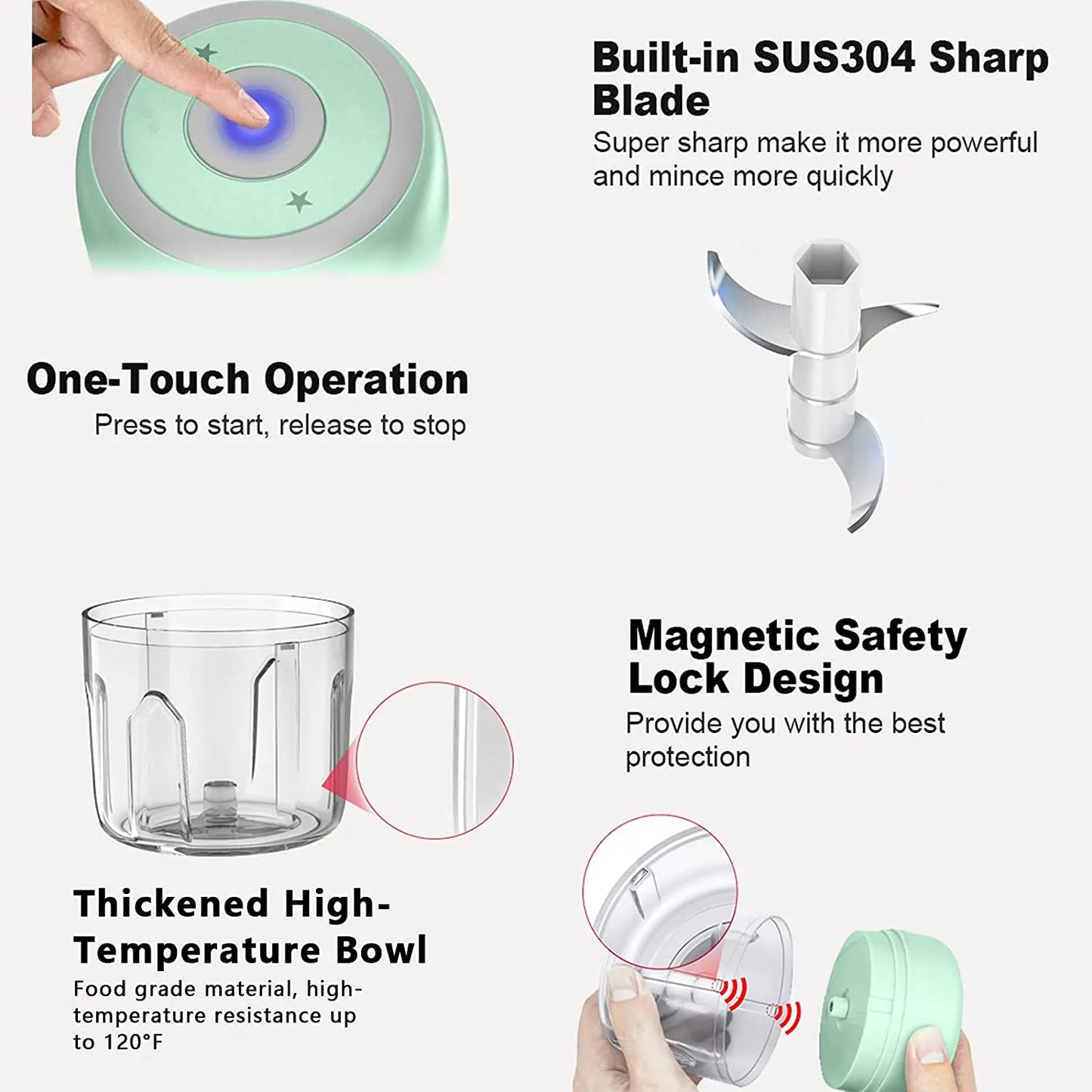 Portable Electric Garlic Masher Crusher 100/250ml Garlic Chopper USB Food Processor Kitchen Kitchen Gadgets Kitchen Tools