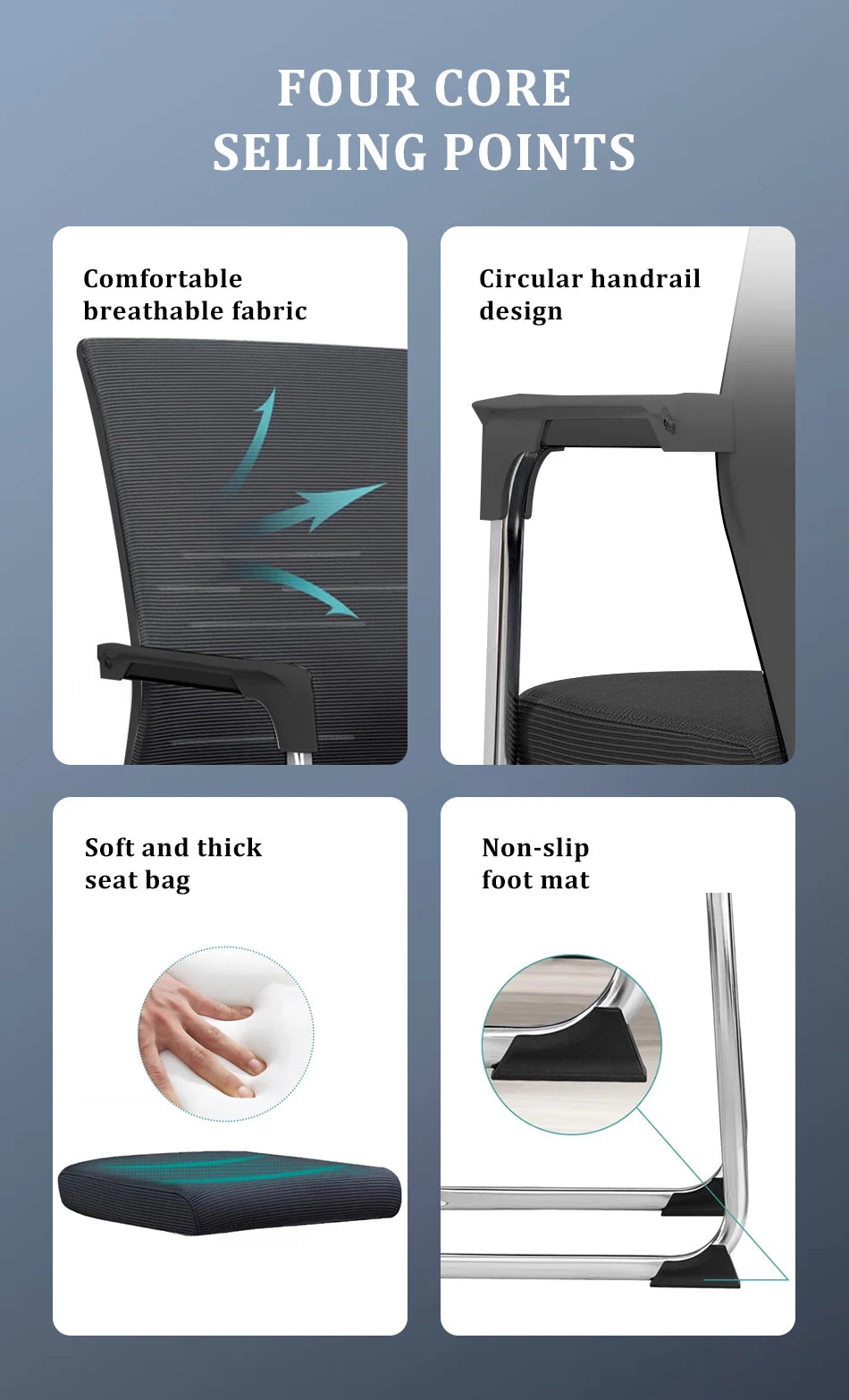 Modern mesh conference chairs, inexpensive steel office furniture, conference rooms and living rooms are supplied directly from