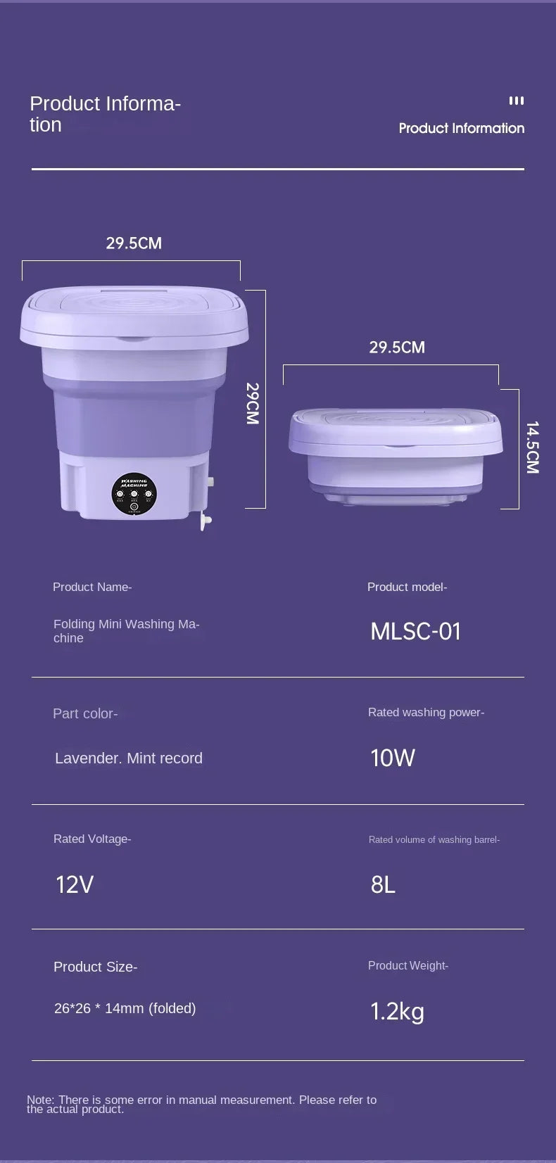 Portable Small Foldable Washing Machine with Spin Dryer For Socks Underwear Panties Washer Household Mini Washing Machine
