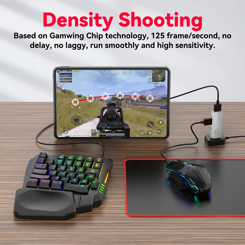5 in 1 Keyboard Mouse Gaming Converter Bluetooth-Compatible 5.3 for PUBG Gaming Keyboard and Mouse Combo for Android System