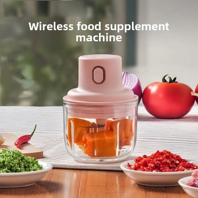 Mini Electric Garlic Chopper Meat Grinder Garlic Masher Machine Sturdy Durable Crushed Ginger Vegetable Crusher Baby Food Maker