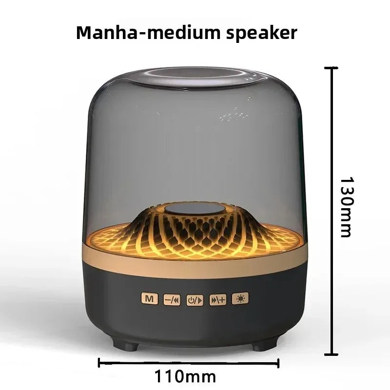 Qisheng Wireless Bluetooth Smart Speaker LED Multi Light Subwoofer TF Card USB Flash Drive FM Radio Home Desktop Decoration