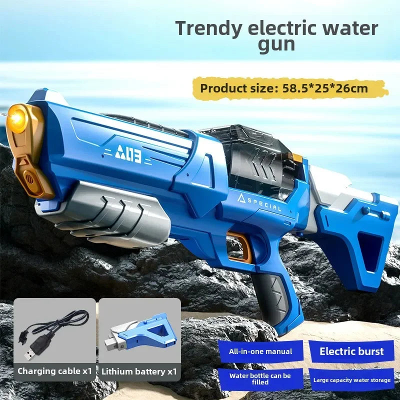 Electric Water Gun Continuous Firing Watergun Automatic Water Absorption Large Capacity Squirt Gun Pool Beach Outdoor Toy