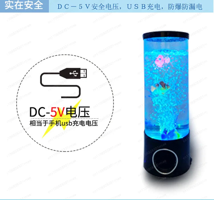 LED Colorful Fish Jellyfish Lamp Simulation Aquarium Home Decor Christmas Night Light
