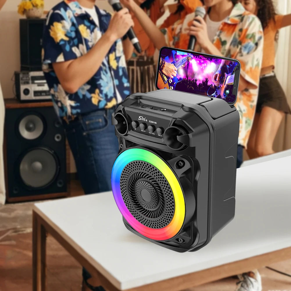 Portable Speaker Stereo Sound Wireless Speaker Rich Bass Karaoke Speaker Subwoofer Suitable for Home Theater Outdoor Dance Party