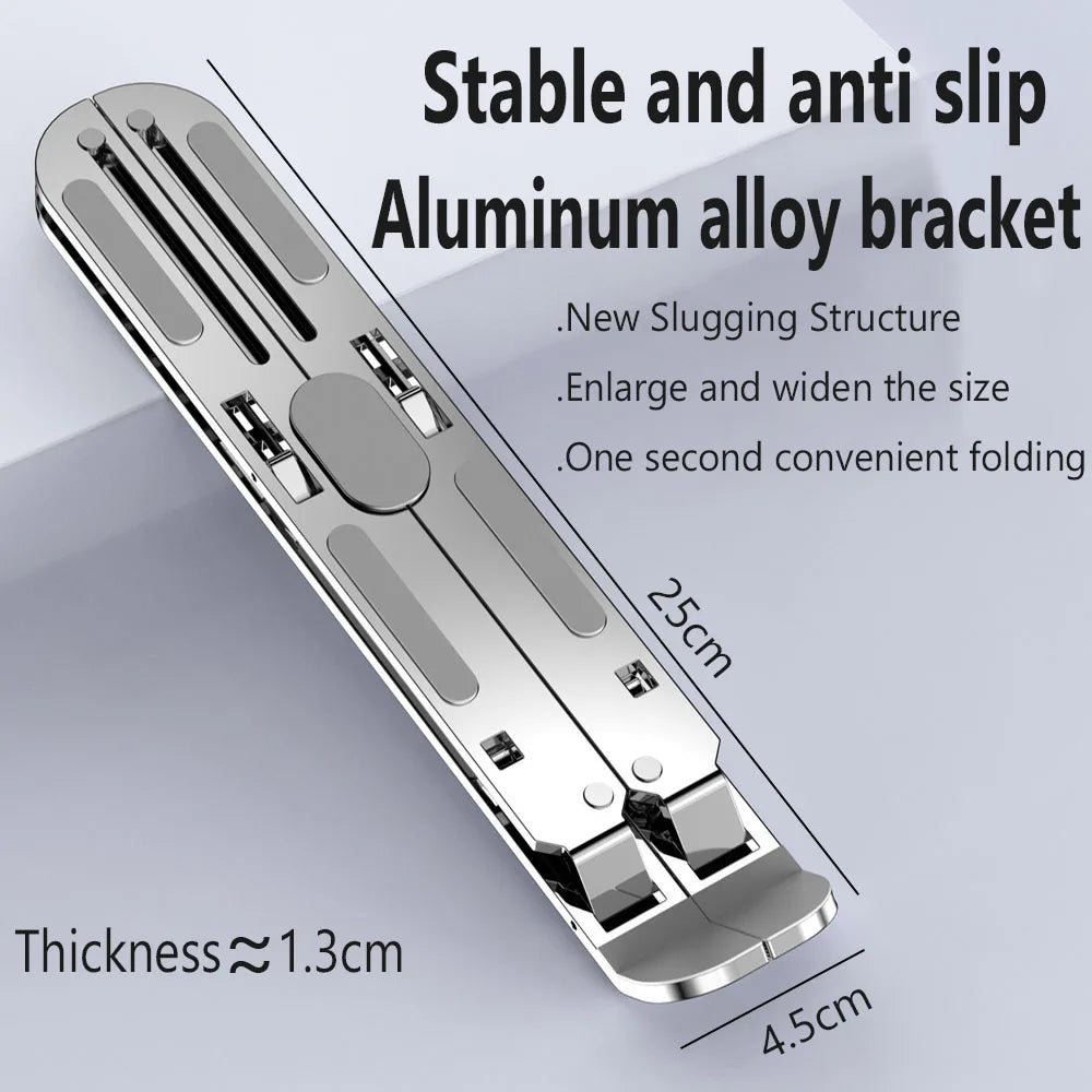 NEW Aluminum alloy laptop stand, folding and lifting vertical base, height increasing computer cooling, tablet stand