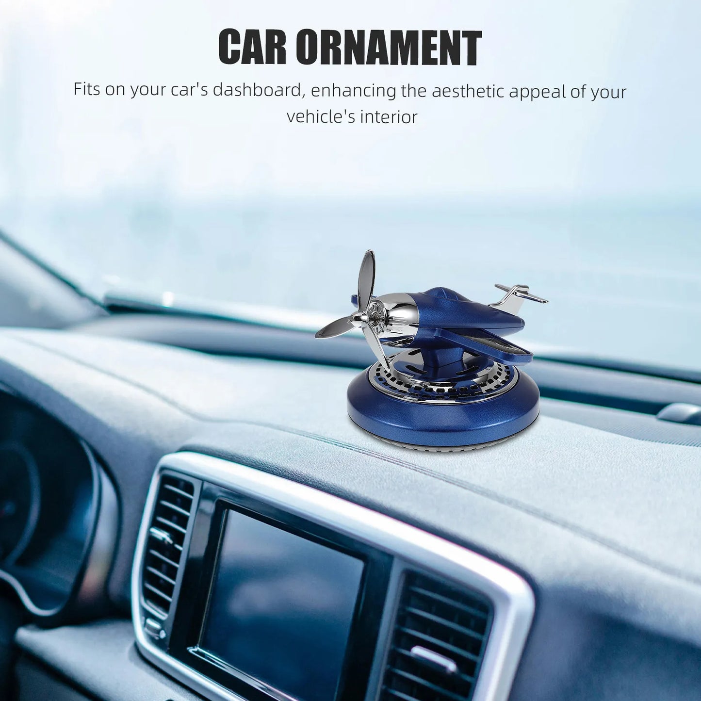 Solar-Powered Airplane Car Aromatherapy Diffuser Dashboard Ornament Car Interior Fragrance Diffuser Essential Oil Scent
