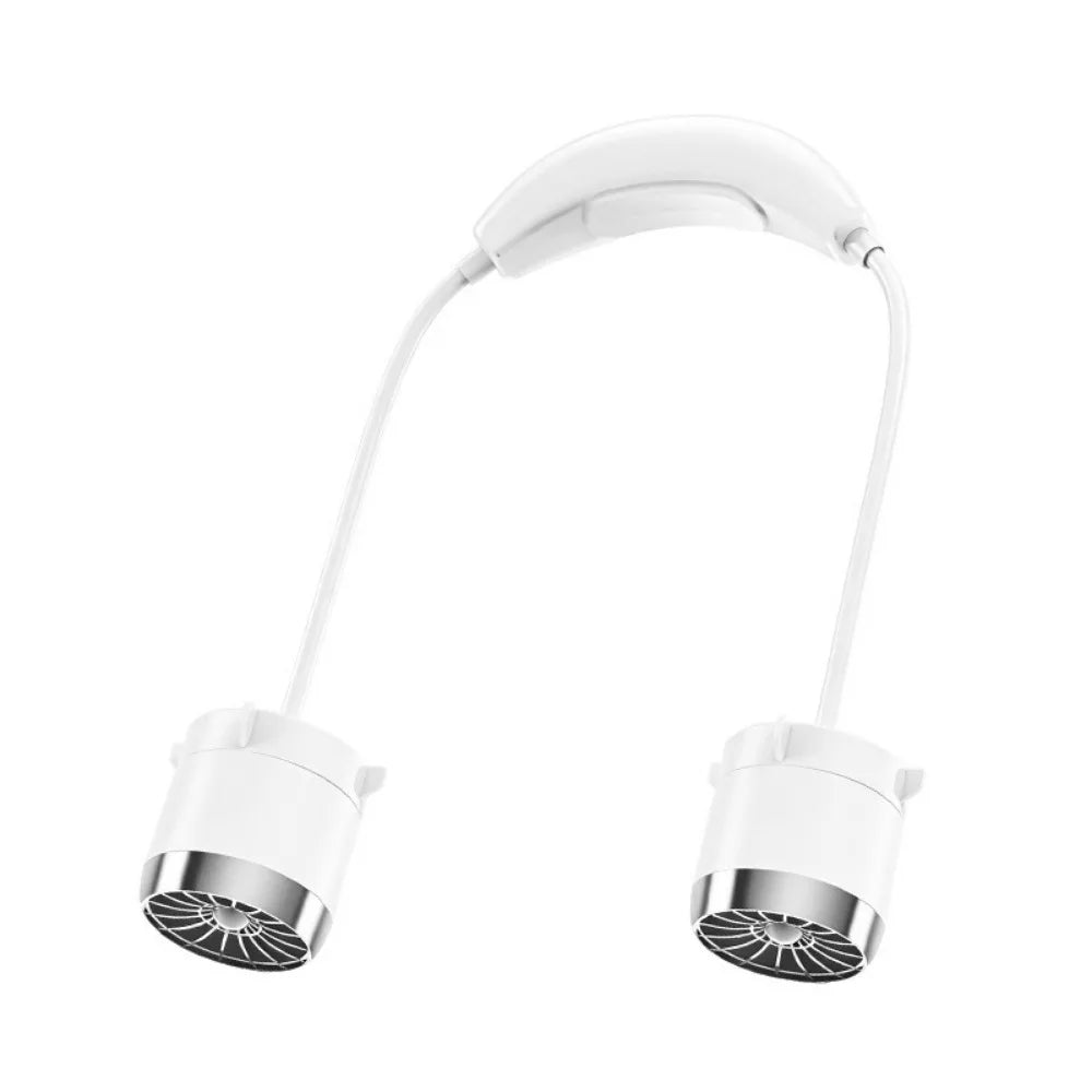 Low Noise Hanging Neck Fan 360° Bendable USB Rechargeable Neck Electric Fan Hands-Free Foldable Around Neck Cooler