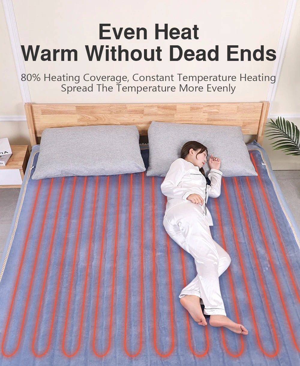Intelligent Switch Electric Blanket 220V Thicker Heater Blanket Mattress Thermostat Electric Heating Blanket Body Warmer FluffyI