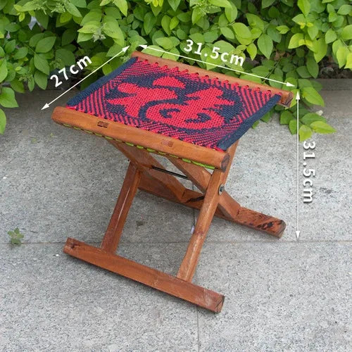 Folding Wood Step Stool Small Shoe Outdoor Space Saving Foot Stool Modern Camping Fishing Ergonomic Tabouret Patio Furniture