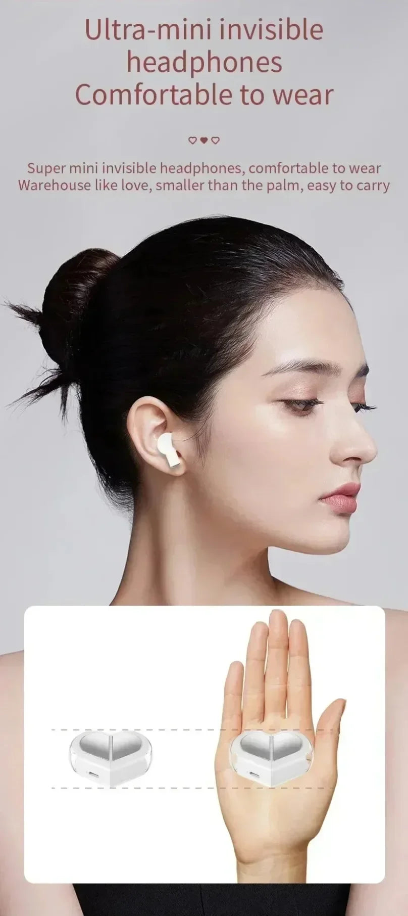 2025 Rotatable Love Heart Shaped Charging Case Low Latency Headphones NEW K520 Wireless Stereo Earbuds EarphoneFor Phone Tablet
