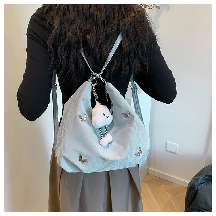 Large Capacity Bag Female Niche Design Commuter Multi-functional Fresh Butterfly Double Single Shoulder Crossbody Backpack