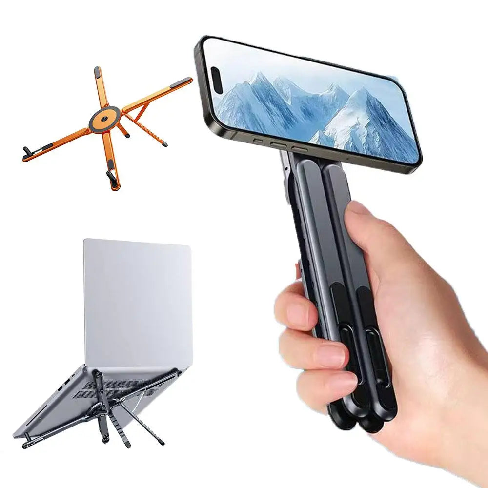 Phone Tablet Magnetic Stand Aluminum Alloy Stand Foldable Tripod Travel Portable Multi-functional Desk Holder For Laptop R7D8