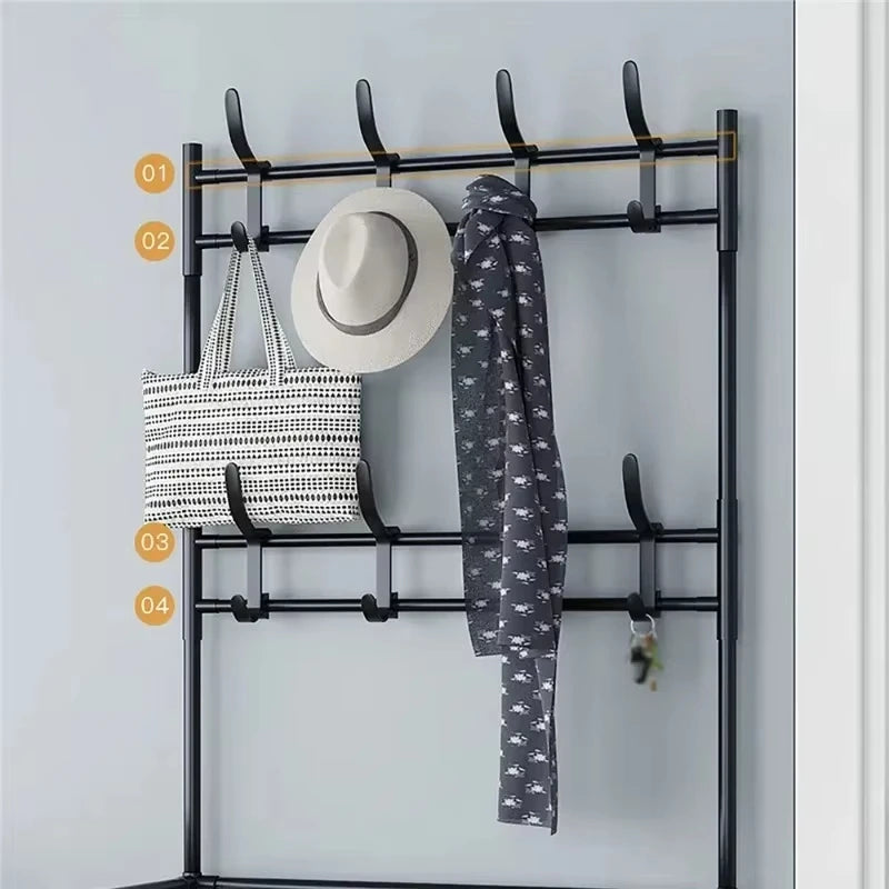 Hat hanger shoe multi-sided shoe rack simple floor shoe and hat load-bearing living room storage rack