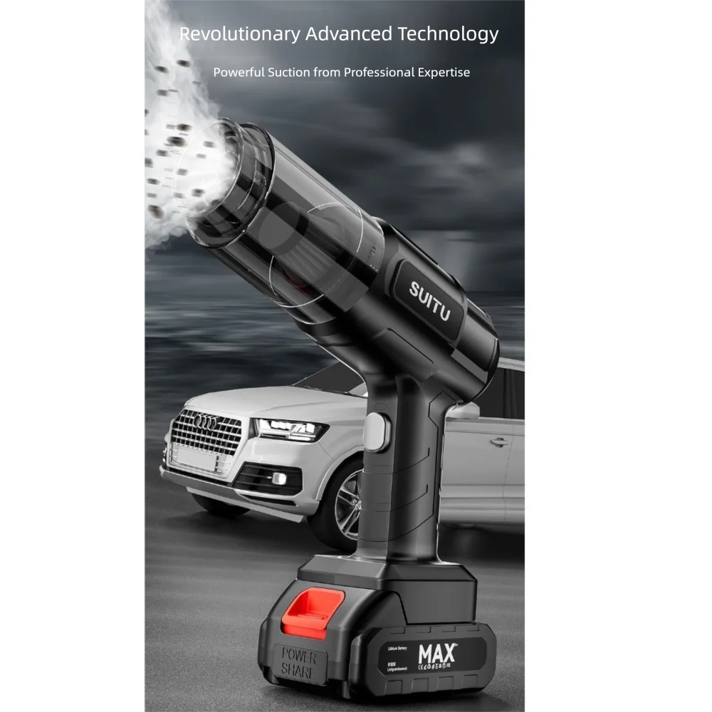 9000Pa Suction Car Vacuum Cleaner High Power 1500mAh Cordless Auto Vacuum Super Suction Multifunctional Wireless Dust Blower