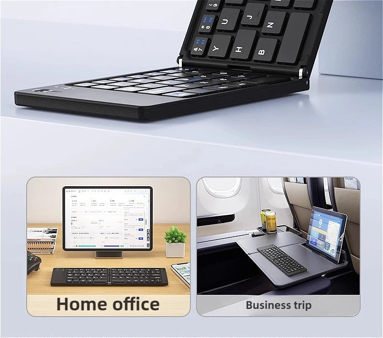 MINGCVIL Mini Foldable Wireless Keyboard Slim Portable Bluetooth Keyboard Rechargeable Folding Keyboard for IOS Windows Android
