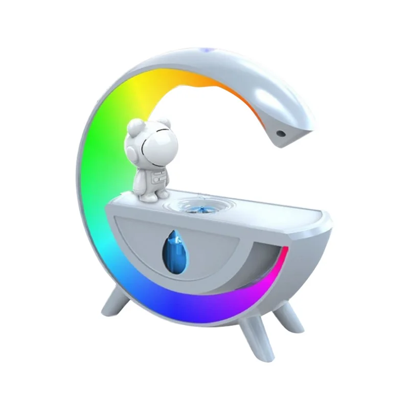 A59E-Anti-Gravity Air Humidifier RGB Light Ultrasonic Humidifier White With Bluetooth 5.0 Speaker For Home Office
