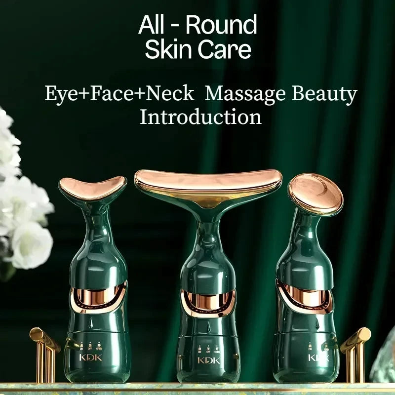 4 In 1 Facial Lifting Device Neck Facial Eye Massage Face Slimmer EMS Beauty Skin Tightening Wrinkle Anti Aging Face Massager