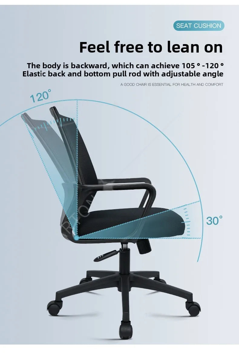 Mesh Computer  Office Bow Staff Chair Sitting Not Tired Lifting Swivel