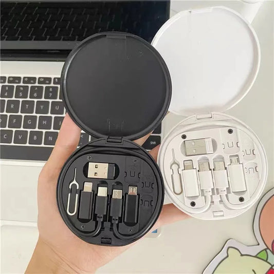 Five in One TYPEC Data Cable Portable Multifunctional 60W Fast Charging Adapter Storage Set Suitable for Apple and Huawei