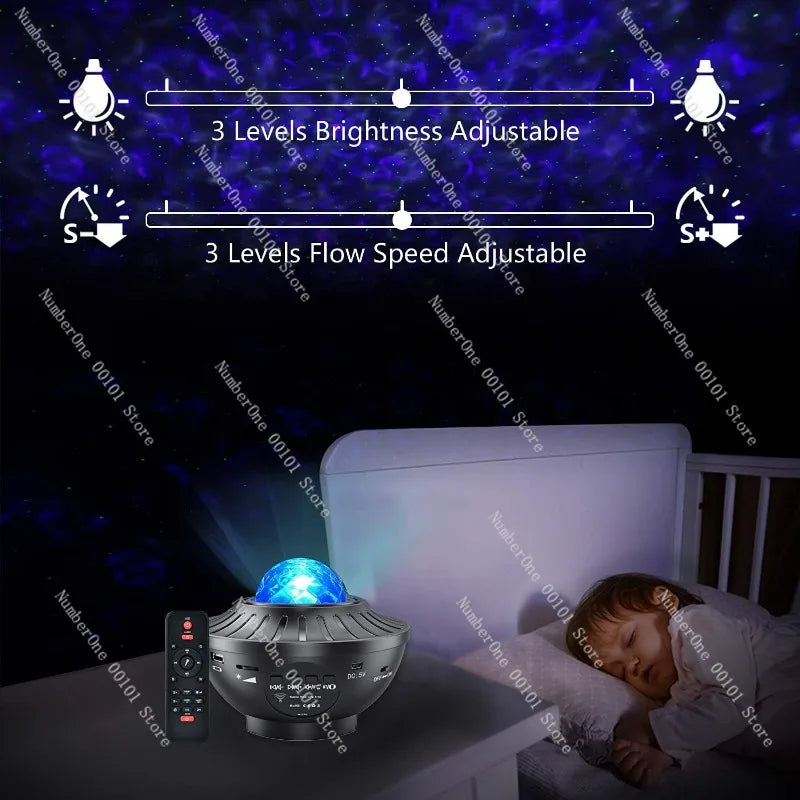 Galaxy Star Projector, Bluetooth Aurora Light for Phone, Android Space Night Light, Astronaut Decor