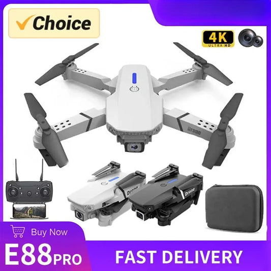 E88 Pro WiFi FPV Drone 4K HD Camera Height Hold Foldable Quadcopter Ideal Gift for Beginners