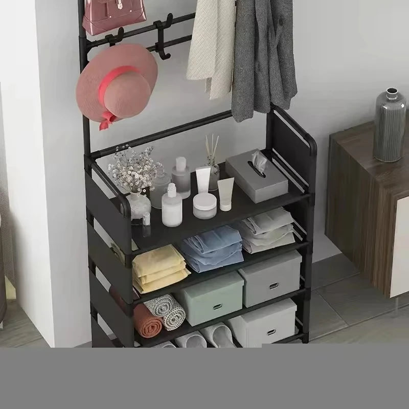 Hat hanger shoe multi-sided shoe rack simple floor shoe and hat load-bearing living room storage rack