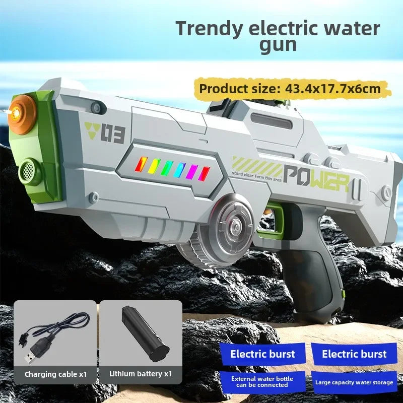Electric Water Gun Continuous Firing Watergun Automatic Water Absorption Large Capacity Squirt Gun Pool Beach Outdoor Toy