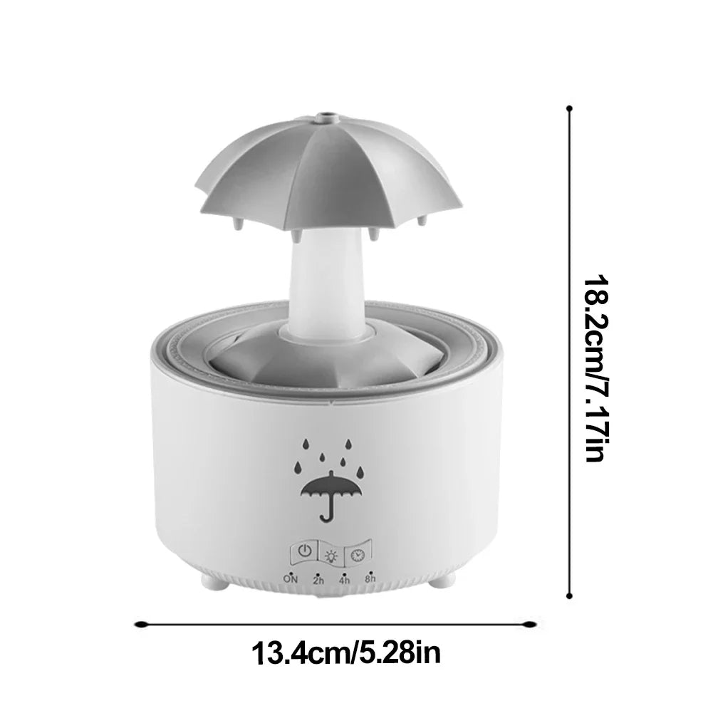 Rotate Umbrella Water Drop Air Humidifier with Colorful Light Raindrop Aroma Essential Oil Diffuser Aromatherapy Humidifiers