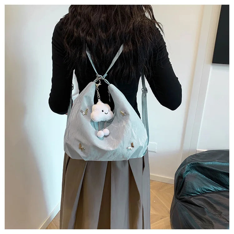 Large Capacity Bag Female Niche Design Commuter Multi-functional Fresh Butterfly Double Single Shoulder Crossbody Backpack