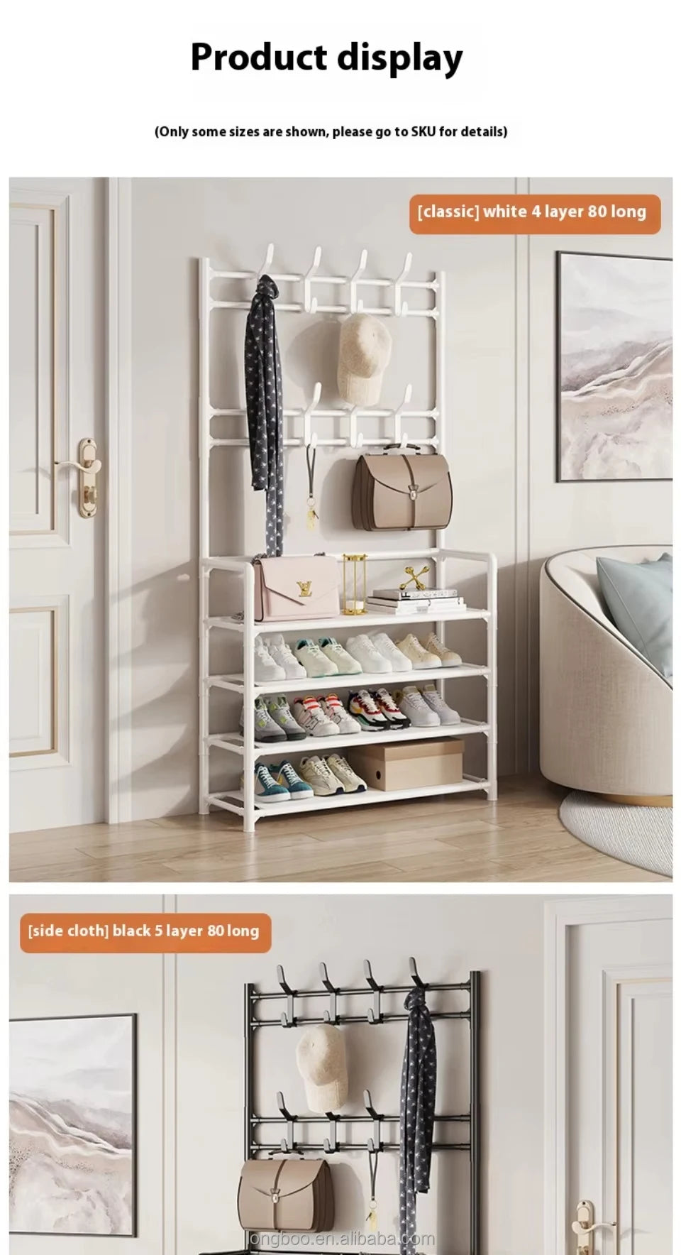 Hat hanger shoe multi-sided shoe rack simple floor shoe and hat load-bearing living room storage rack