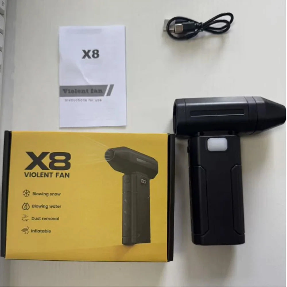 X8 Brushless Turbo Jet Fan Blower 100000RPM Powerful Electric Air Blower Vacuum Dust Cleaner Portable Dust Cleaner Violent Fan
