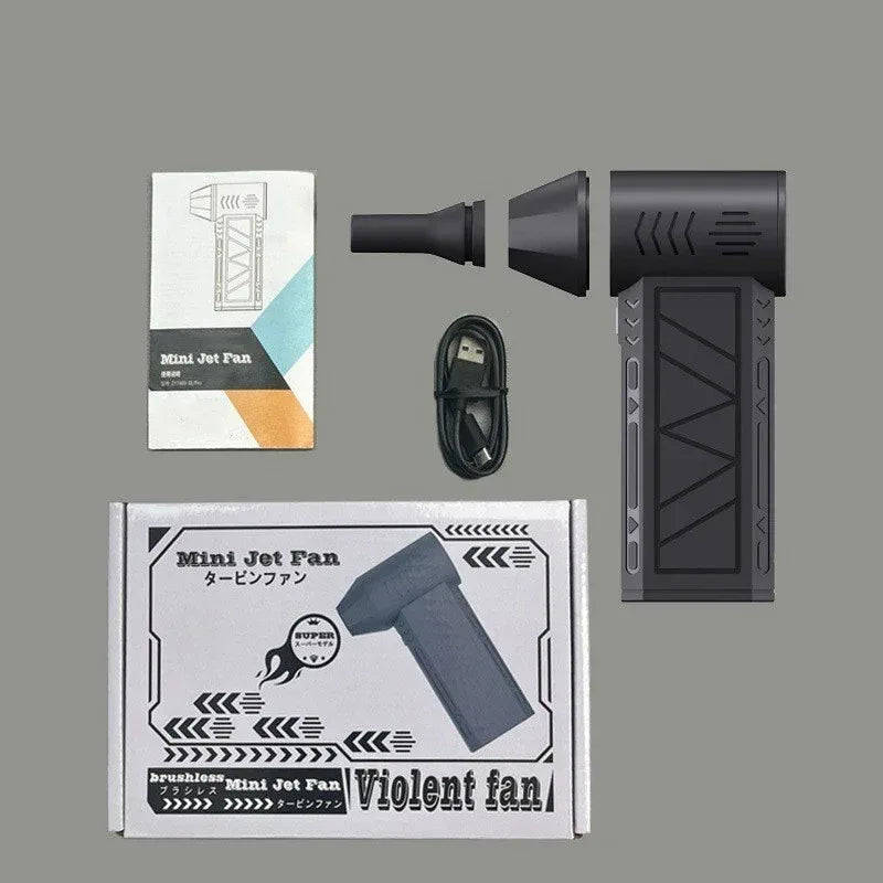 Brushless Mini Air Blower Electric Air Duster 3 Gear Turbo Violent Blower Rechargeable with Light Car Cleaning