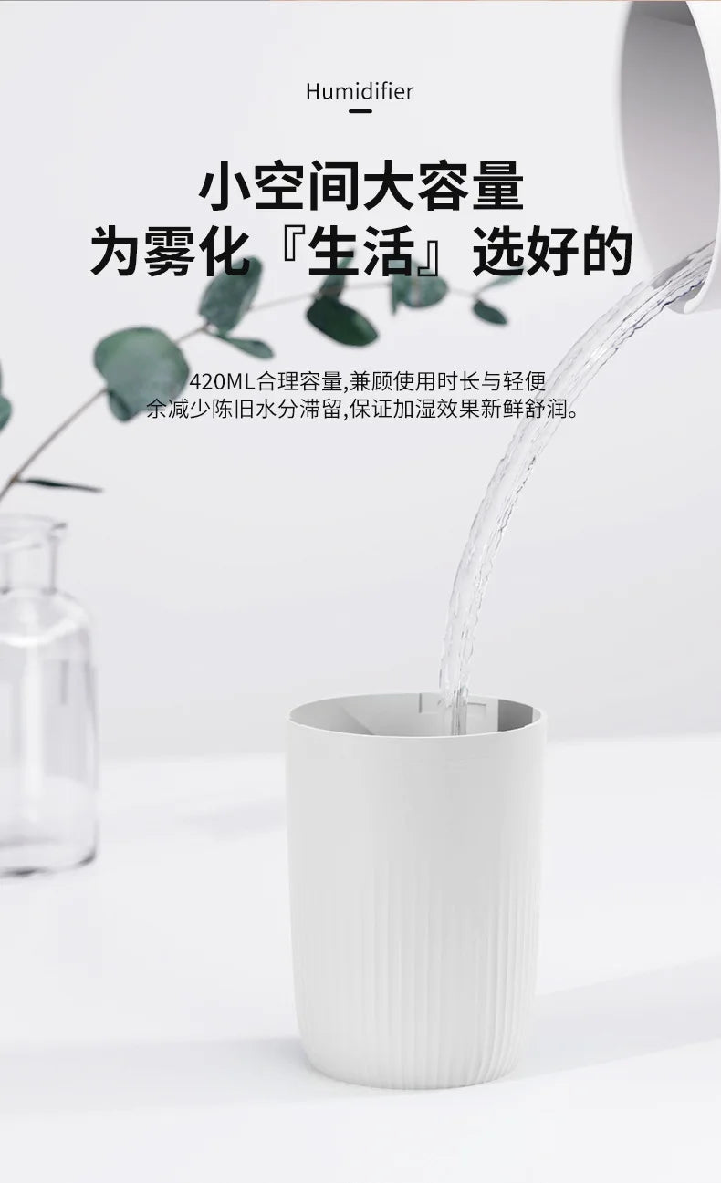 New USB Humidifier Mini Portable Desktop Large Mist for Home Bedroom Gift