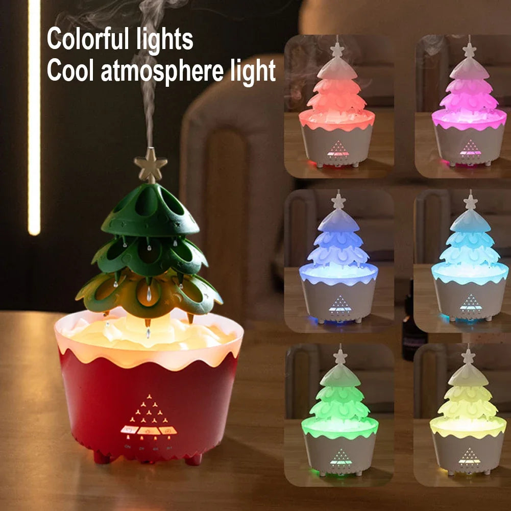 Rotate Umbrella Water Drop Air Humidifier with Colorful Light Raindrop Aroma Essential Oil Diffuser Aromatherapy Humidifiers