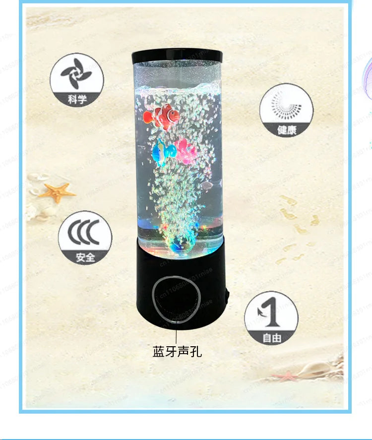 LED Colorful Fish Jellyfish Lamp Simulation Aquarium Home Decor Christmas Night Light