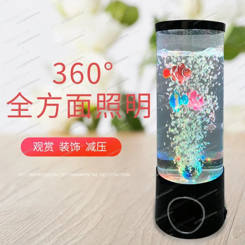 LED Colorful Fish Jellyfish Lamp Simulation Aquarium Home Decor Christmas Night Light